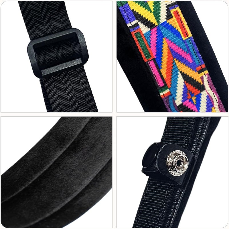 Highlight Accordion Strap Widen Thicken Adjustable Shoulder Straps for 48/60/ 96/120 Bass Keyboard Button Accordions Bayans (Colorful Rainbow) - Image 4